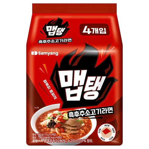 맵탱 - 맵탱 흑후추소고기라면 110g, 4개