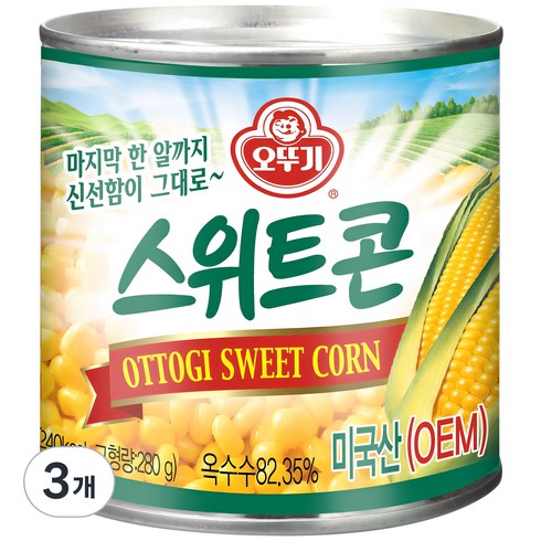 오뚜기스위트콘 - 오뚜기 스위트콘 통조림, 340g, 3개