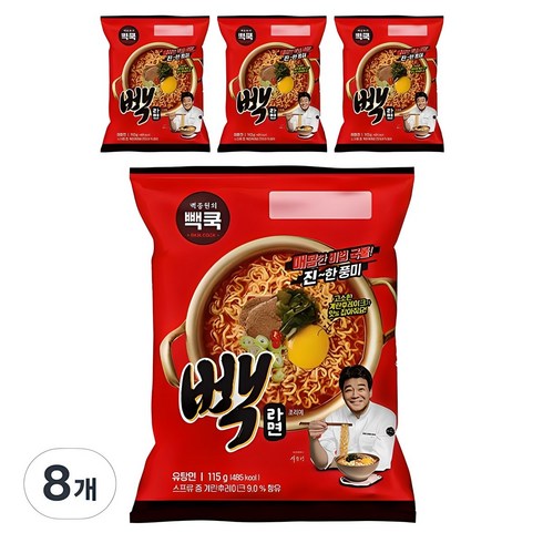 어라어라어묵라면 - 백쿡 빽라면 115g, 8개