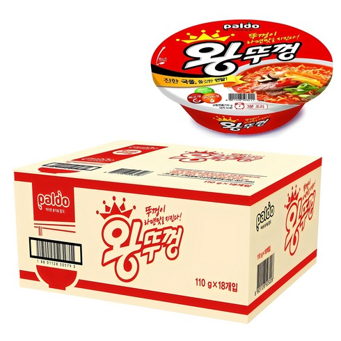 왕뚜껑점보 - 왕뚜껑 컵라면 110g, 18개