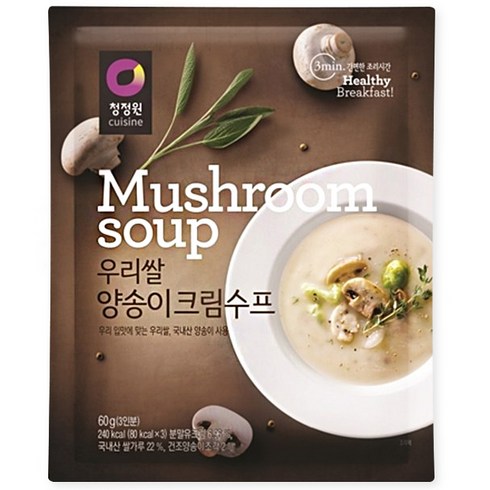 청정원 우리쌀 양송이크림수프, 60g, 1개