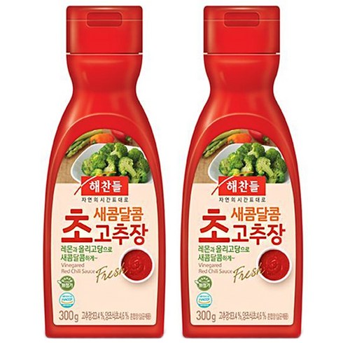 해찬들 새콤달콤 초고추장 튜브, 300g, 2개