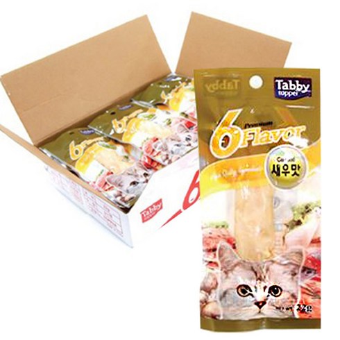 태비탑퍼 6Flavor 닭가슴살 고양이 간식, 30개, 새우맛, 22g
