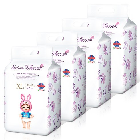 네추럴블라썸 초박형 밴드형 기저귀 남여공용 XL (12~17kg), 특대형(XL), 88매