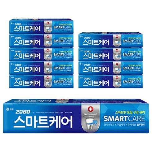치약2080 - 2080 스마트케어 치약, 190g, 10개