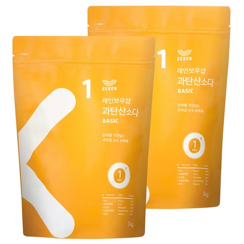 레인보우샵 과탄산소다 베이직 리필, 3kg, 2개