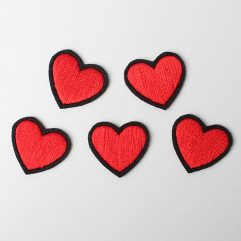 패션포인트 미니 자수 와펜 35 x 32 mm, 5개입, 하트M