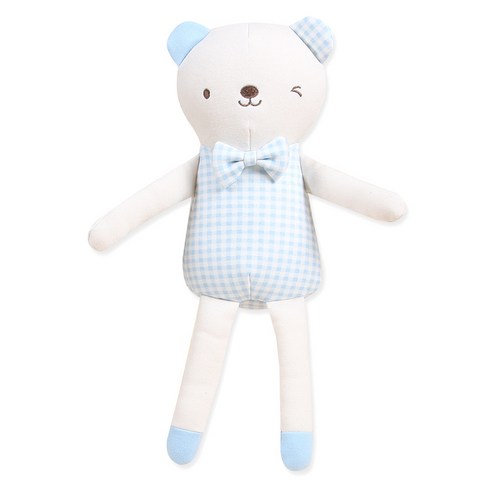 오가닉붐 유아용 롱롱이 곰돌이 애착인형, 남아