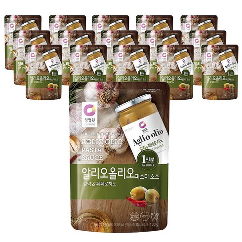 청정원알리오올리오 - 청정원 알리오올리오 파스타소스 싱글파우치, 100g, 16개