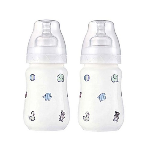로열세브르젖병 - 로열세브르 Gift Set 02/220ml(ani)+220ml(ani) 젖병 유꼭지, 6개월이상용, 백색,전사디자인칼라