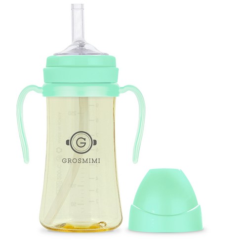 그로미미 PPSU 빨대컵 300ml, 아쿠아그린, 1개