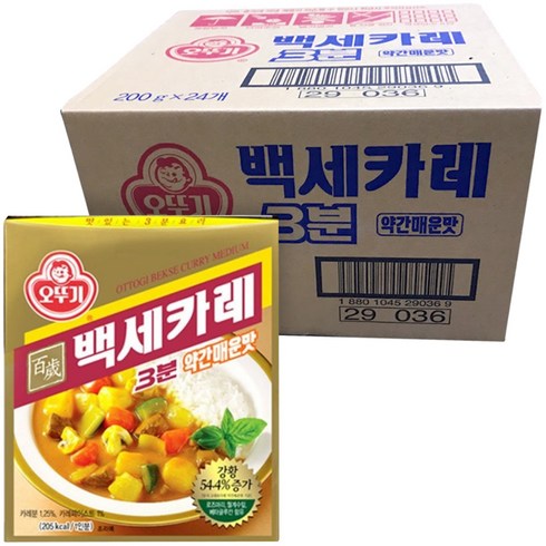 오뚜기 3분 백세카레(약간매운맛), 200g, 24개