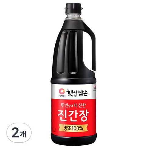 청정원 두번달여 더진한 진간장, 1.7L, 2개