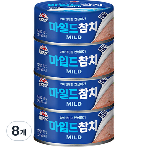 사조 마일드참치 안심따개, 135g, 8개