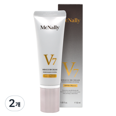 메즈클라 스킨케어 비비크림 오리지널 단품 - 맥넬리 V7 미라클 비비 크림 SPF50+ PA++++, 50ml, 2개