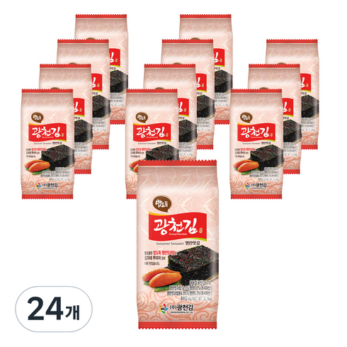 명란김 - 광천김 밥도둑 명란맛김, 24개, 4g