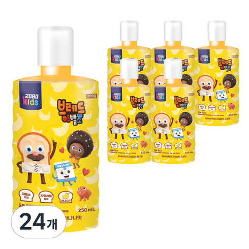 2080 키즈가글 브레드 이발소 바나나맛, 250ml, 24개