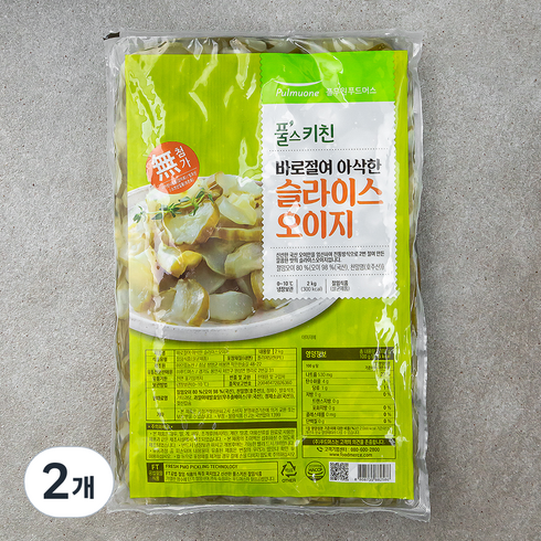 풀스키친오이지 - 풀무원 풀스키친 바로절여아삭한 슬라이스 오이지, 2kg, 2개