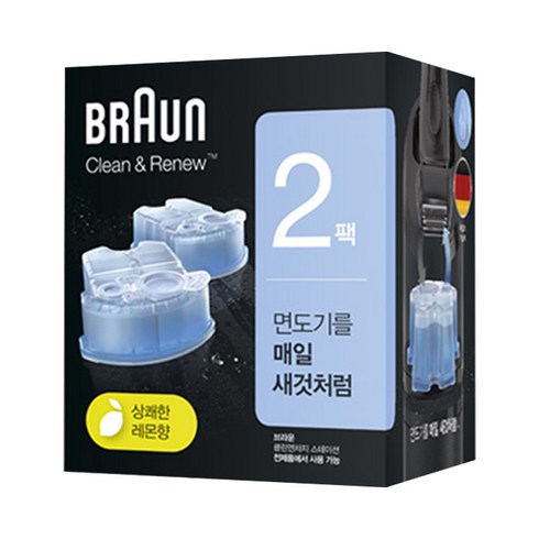 BRAUN 클린 앤 리뉴 면도기 세정액, CCR (2개입)