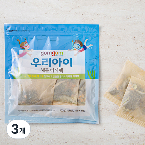 곰곰 우리아이 해물 다시팩, 100g, 3개