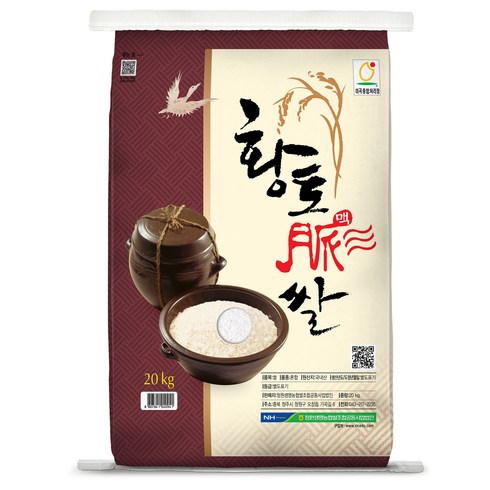 청원생명농협 황토맥쌀, 20kg, 1개