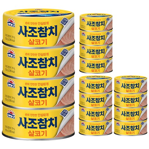 사조참치 살코기 안심따개, 150g, 16개