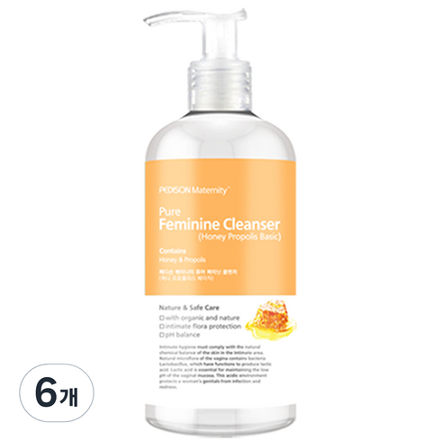 페디슨 퓨어 페미닌 허니프로폴리스 여성 청결제 액상형, 300ml, 6개