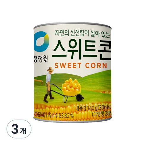 청정원 스위트콘 통조림, 340g, 3개