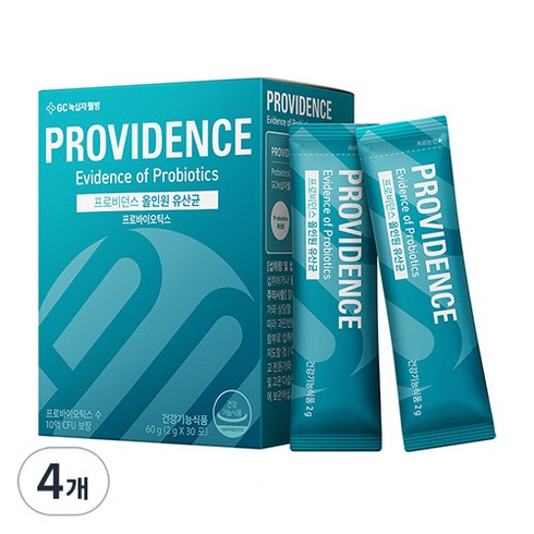 GC녹십자웰빙 프로비던스 올인원 유산균 프로바이오틱스 30p, 60g, 4개