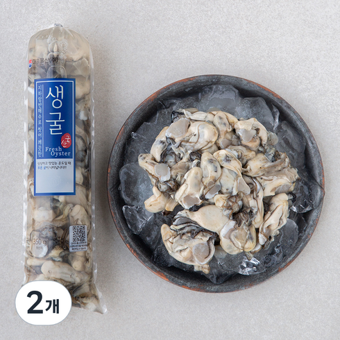 2023년 가성비 최고 굴 - 지하암반해수로 씻어낸 생굴 (냉장), 350g, 2개