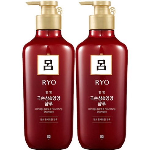 려 함빛 극손상 영양케어 샴푸, 550ml, 2개