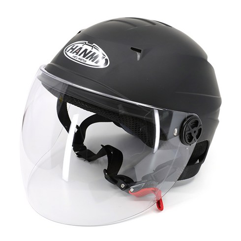 오토바이헬멧반모 - 한미 캐리비 솔리드 오토바이 헬멧, 무광블랙