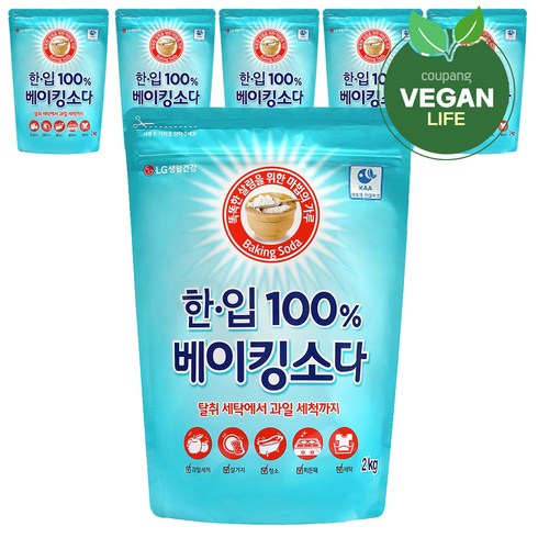 베이킹소다 - 한입 100% 베이킹소다, 2kg, 6개