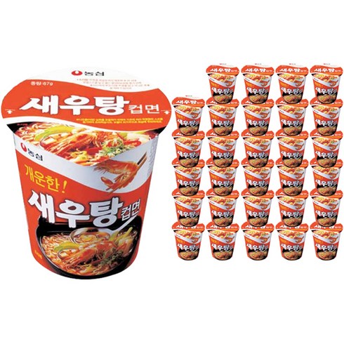 농심 새우탕 컵라면 소 67g, 30개