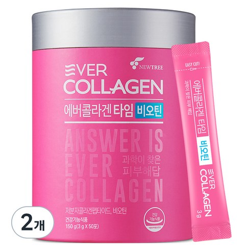 에버콜라겐 타임 비오틴 셀 18개월 - 에버콜라겐 타임 비오틴 50포, 150g, 2개