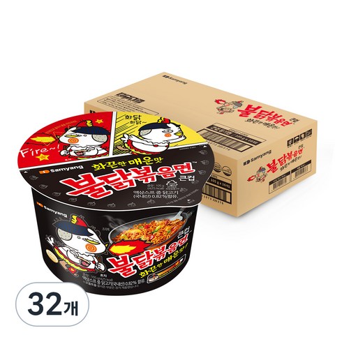 삼양 불닭볶음면 큰컵 105g, 32개