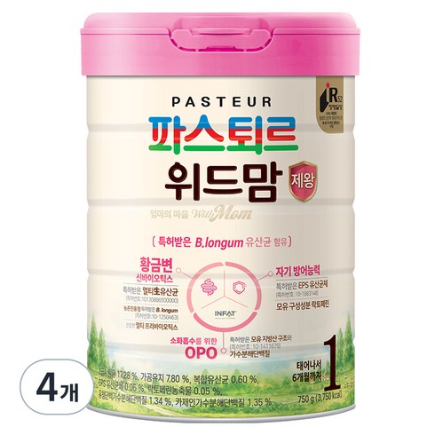 위드맘스틱 - 파스퇴르 위드맘 제왕 1단계, 4개, 750g