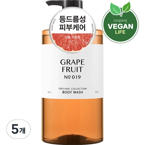 2023년 가성비 최고 등드름바디워시 - 해피바스 오리지널컬렉션 등드름 자몽 바디워시, 5개, 910g