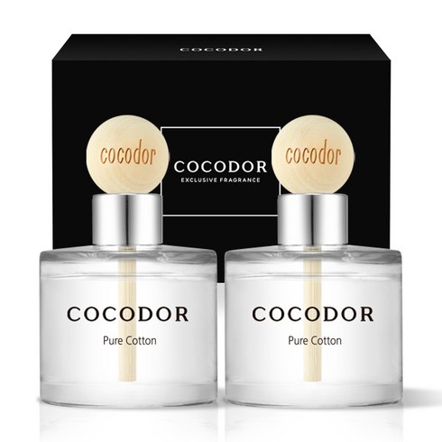차량용디퓨저 - 코코도르 우드볼 차량용디퓨저 50ml 2개입, 퓨어코튼, 1세트