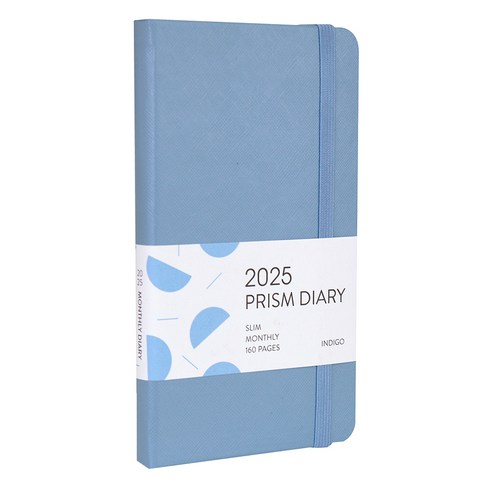 2025다이어리 - 인디고 2025 프리즘 슬림 먼슬리 날짜형 수첩 월간 다이어리, 밀키블루, 1개