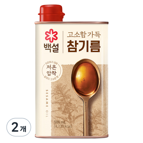 백설참기름 - 백설 고소함가득 참기름, 500ml, 2개