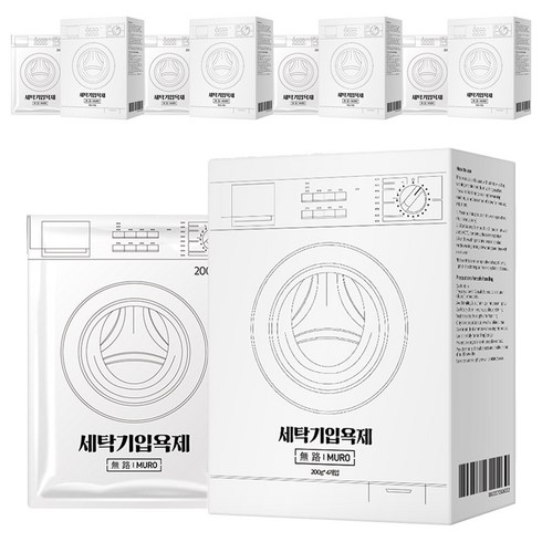 무로 세탁기 입욕제 통돌이 드럼 클리너 4개입, 800g, 5개
