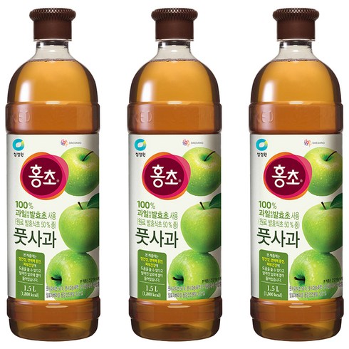 청정원 홍초 풋사과, 1.5L, 3개