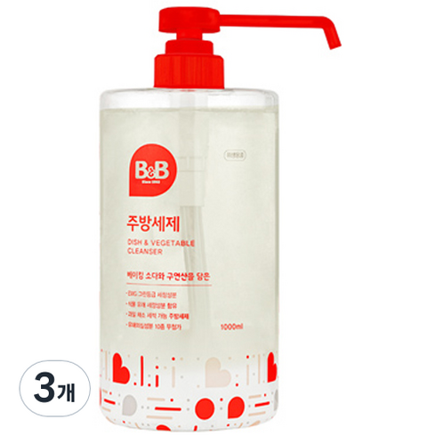 비앤비 용기형 주방세제, 1000ml, 3개