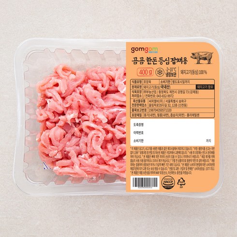 등심 - 곰곰 한돈 등심 잡채용 (냉장), 400g, 1개