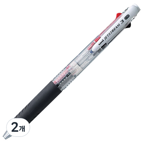 제트스트림 3색 펜 0.38mm SXE3-400-38, 투명, 2개