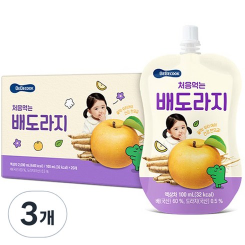 배도라지 - 베베쿡 처음 먹는 배도라지 유아 음료, 100ml, 60개