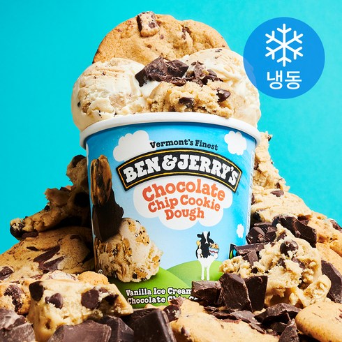 벤앤제리스 초콜릿 칩 쿠키도우 아이스크림 (냉동), 473ml, 1팩