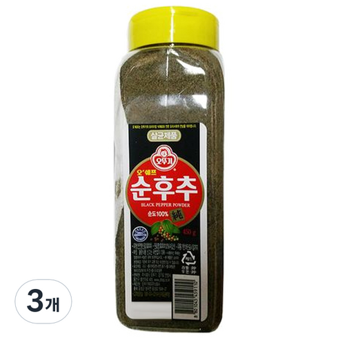 [오뚜기] 오쉐프 순후추, 450g, 3개