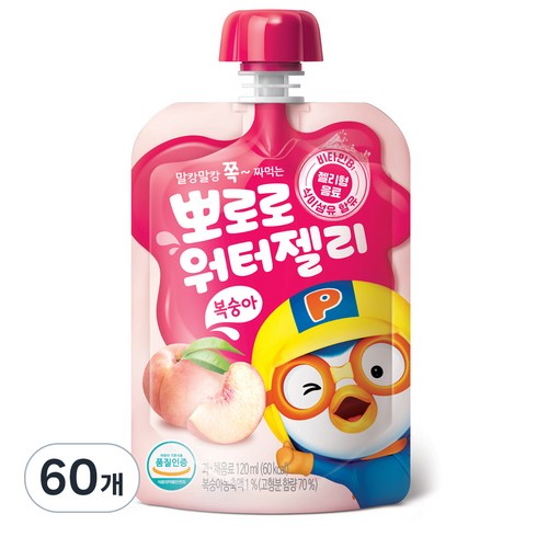 팔도 뽀로로 워터젤리 복숭아, 1.2L, 6개